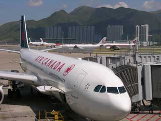 Air Canada Plane At Hong Kong Airport